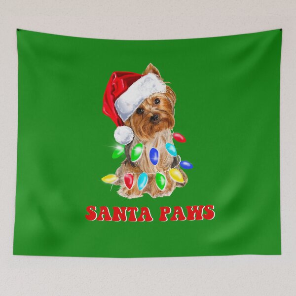 Item preview, Cute Christmas Santa Paws Yorkshire Terrier Puppy Dog designed and sold by PG Illustration.