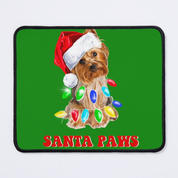 Item preview, Cute Christmas Santa Paws Yorkshire Terrier Puppy Dog designed and sold by PG Illustration.