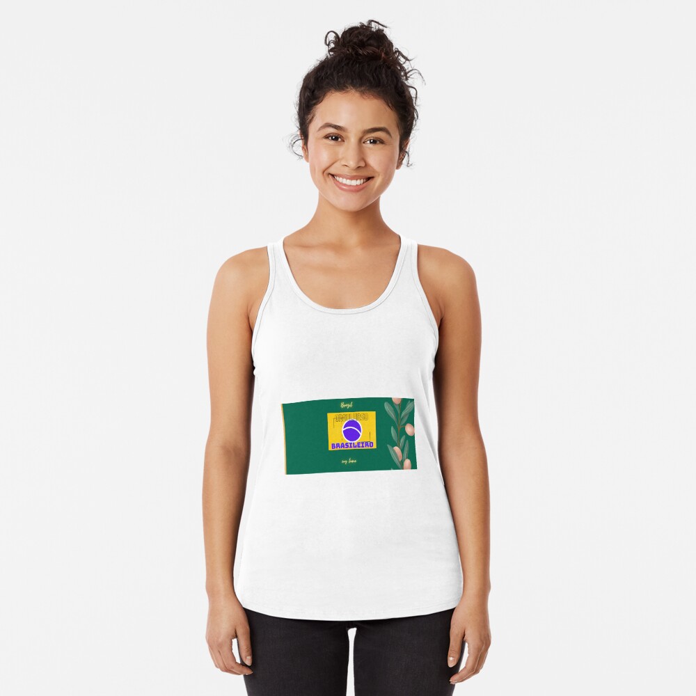 Brasil Brazil Jersey Number nine Brazilian Flag Women's Racerback Tank