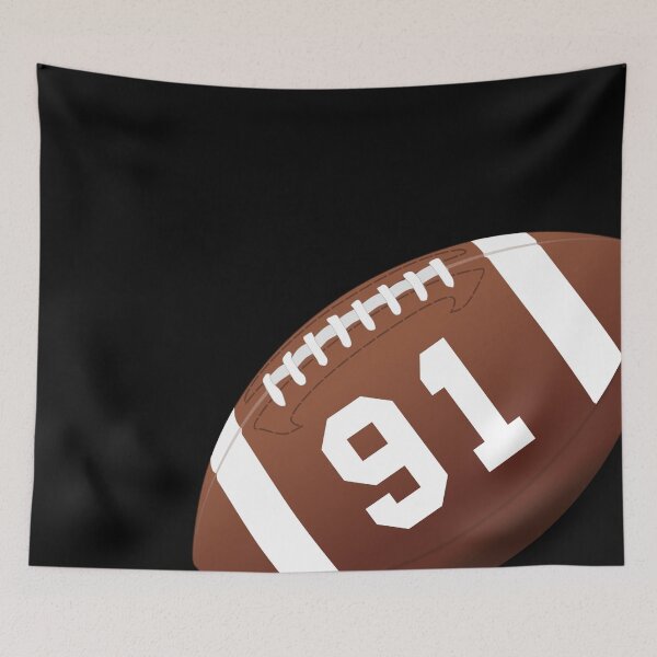 Item preview, American football ball number 91, ninety one designed and sold by TheCultStuff.