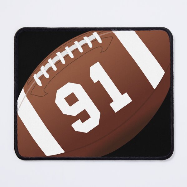 Item preview, American football ball number 91, ninety one designed and sold by TheCultStuff.