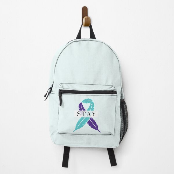 Item preview, Stay Suicide Awareness Ribbon Teal Purple designed and sold by JCL Design Studio.