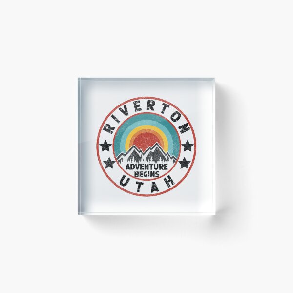 Item preview, Riverton Distressed Looking Retro Utah Gift For Travel designed and sold by DadJokeDescript.