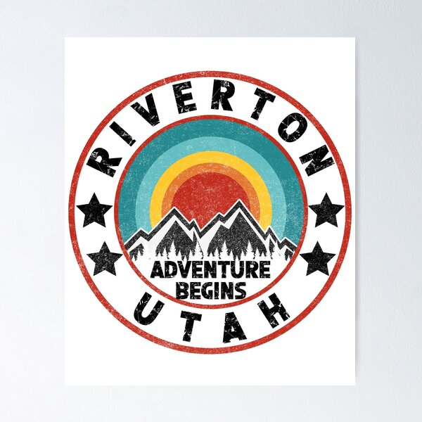 Item preview, Riverton Distressed Looking Retro Utah Gift For Travel designed and sold by DadJokeDescript.