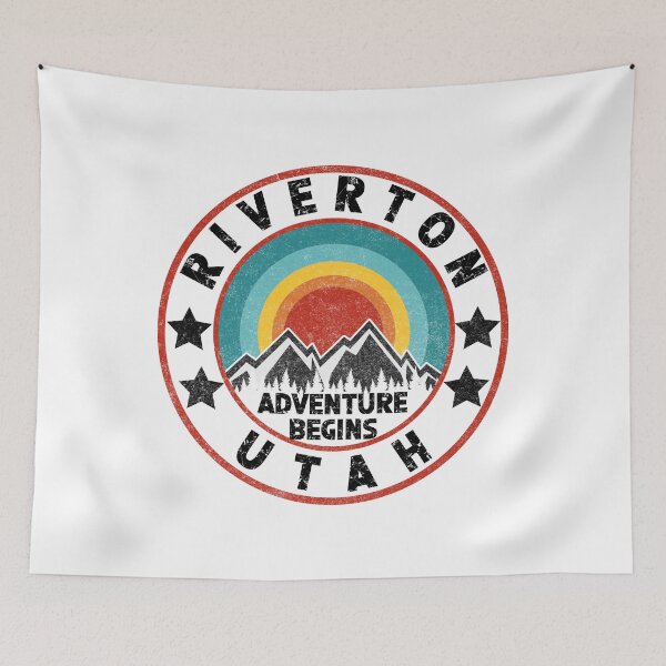 Item preview, Riverton Distressed Looking Retro Utah Gift For Travel designed and sold by DadJokeDescript.