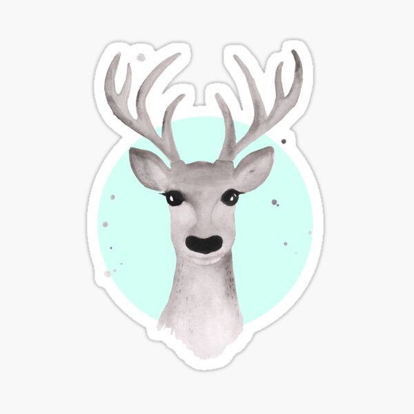 Deer Soft Grey - Mint Sticker
