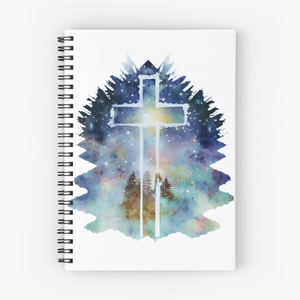 Item preview, Loose Watercolor Christian Christmas Cross with Christmas Trees, Fir designed and sold by CGSGraphics.
