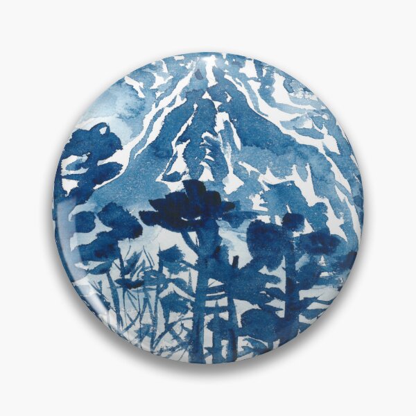 Item preview, Watercolor blue landscape, abstract landscape, trees designed and sold by anaozzart.