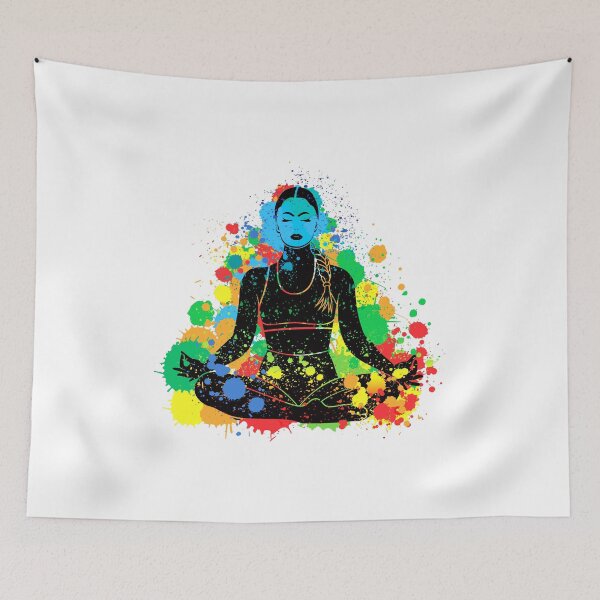 Item preview, Stunning Yoga Pose Image of an Abstract Woman Shows the Beauty of Simplicity designed and sold by bluehatgraphics.