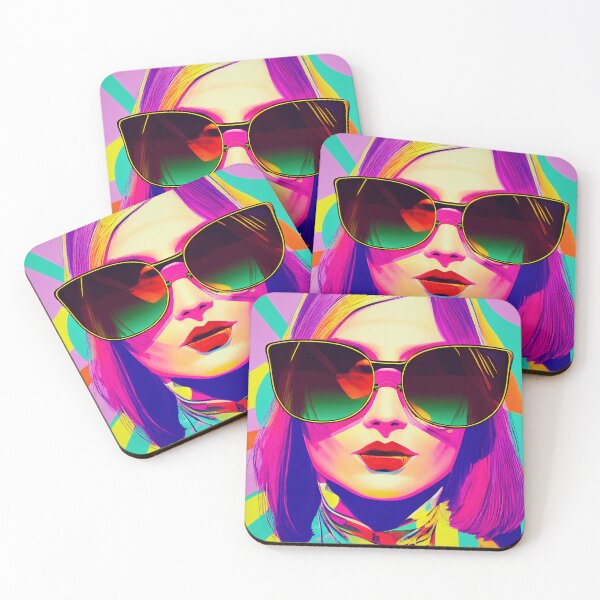 Item preview, Bright Psychedelic Groovy Woman Wearing Sunglasses Pop Art Style designed and sold by Maren Frances.