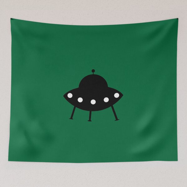 Item preview, Black Flying Saucer Green Background designed and sold by GemsAnatomy.