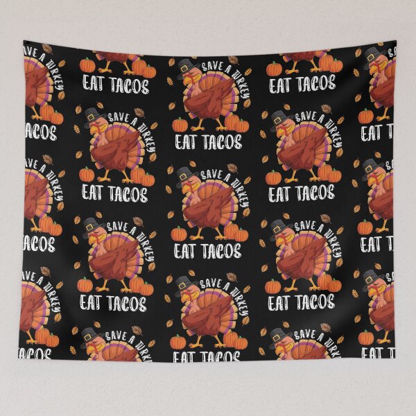 Item preview, Thanksgiving Save A Turkey Eat Tacos Funny Dancing Turkey designed and sold by CharJens.