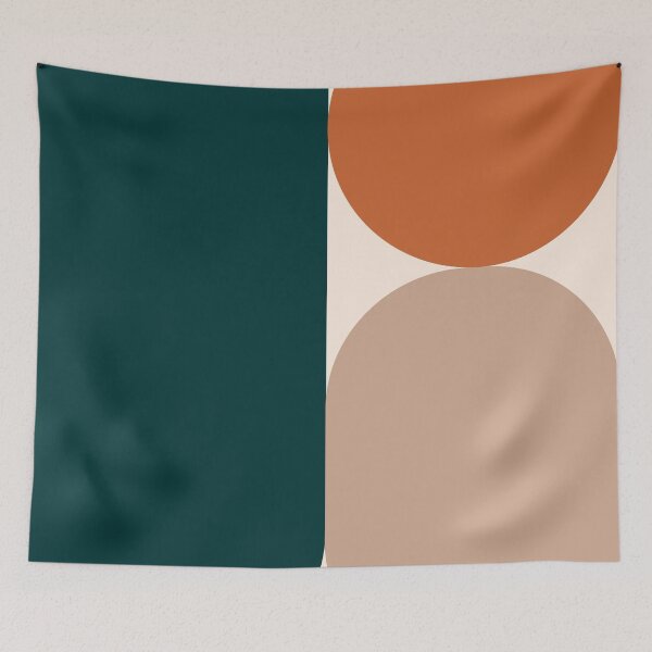 Item preview, Minimal Geometric Shapes 06 | Abstract Art Mid Century Bauhaus Inspired Dark Green Terracotta designed and sold by MarleneCanto.