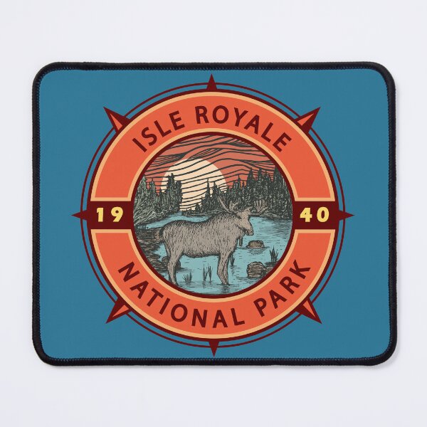Item preview, Isle Royale National Park Moose Retro Compass Emblem designed and sold by KrisSidDesigns.