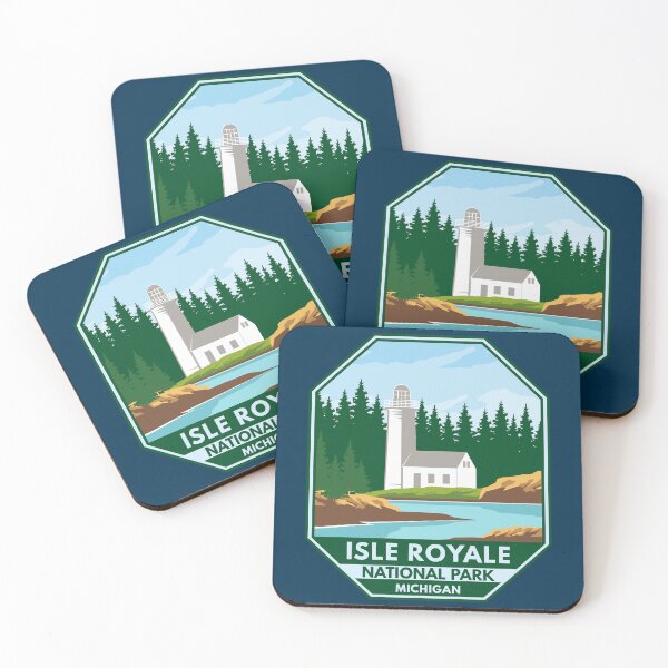 Item preview, Isle Royale National Park Lighthouse Retro Emblem designed and sold by KrisSidDesigns.