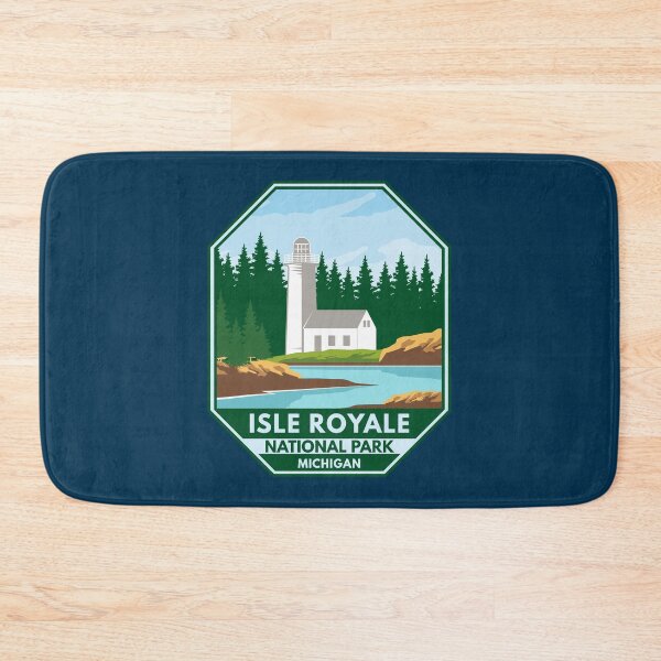Item preview, Isle Royale National Park Lighthouse Retro Emblem designed and sold by KrisSidDesigns.