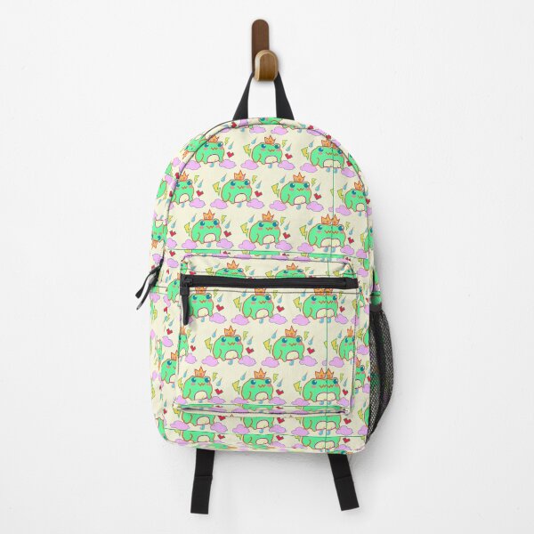 Item preview, Cute Green King Frog Pattern Background with Lightning Raindrops and Clouds designed and sold by Stobewee.