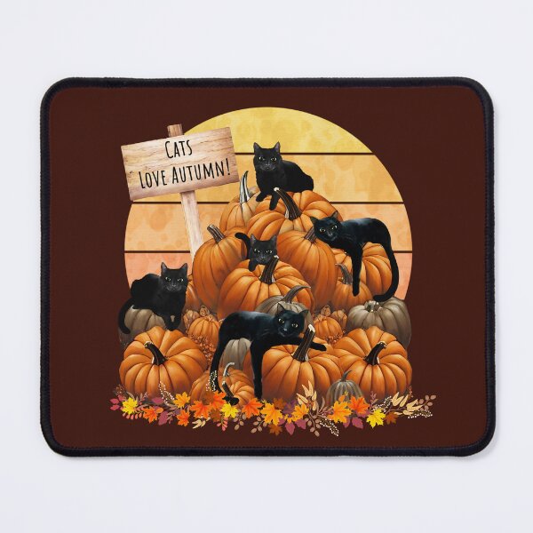 Item preview, Cats in the Pumpkin Patch autumn with sing that say cat love autumn, cat pumpkins and sunset, color autumn, orange,hello fall autumn lovers designed and sold by Collagedream.