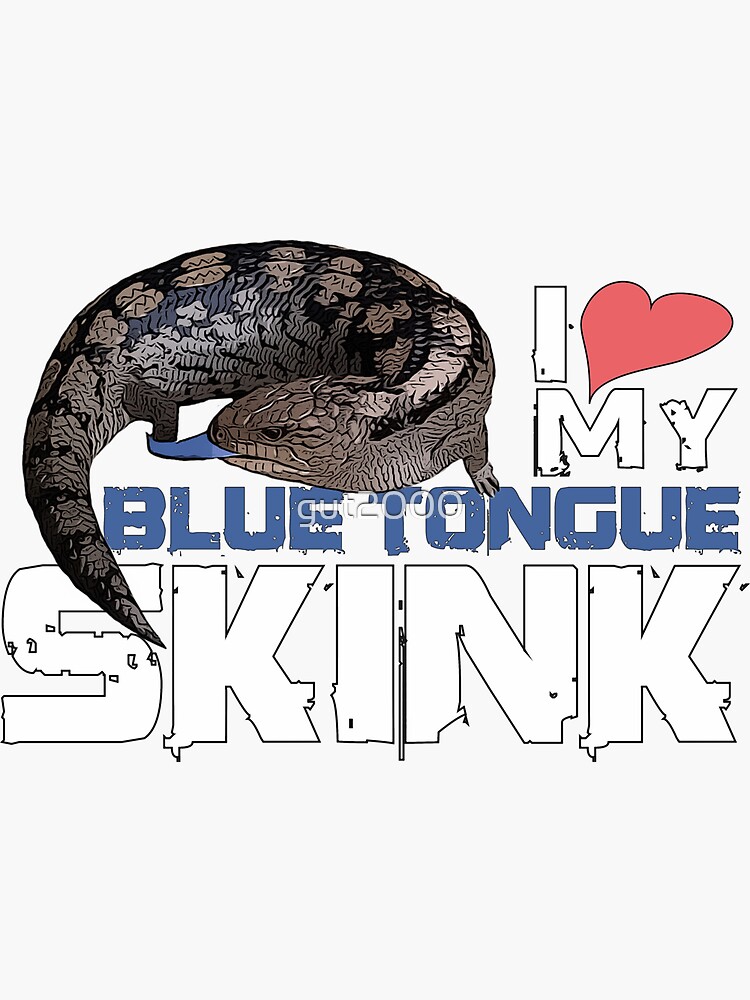 Thumbnail 3 of 3, Sticker, Blue Tongue Skink Reptile Pet comic designed and sold by gut2000.