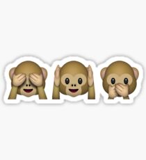 Pegatina Mono Emoji: no ver el mal, no escuchar el mal, no hablar mal