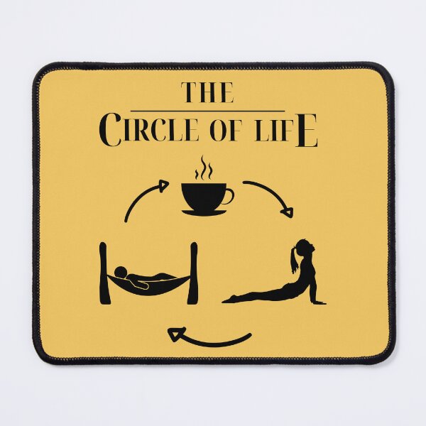 Item preview, Coffee, Yoga, Sleep, Repeat. The Circle of Life [black print] designed and sold by Blended Designs ⭐⭐⭐⭐⭐.