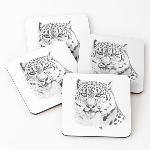 Item preview, Handmade drawing of a snow leopard designed and sold by KatasArt.