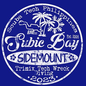 Artwork thumbnail, Technical Diving Sidemount Wrecks Subic Bay Philippines (white on dark) by andydavistech