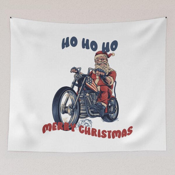 Item preview, Christmas Santa On Motorcycle Merry Christmas designed and sold by RockBeeDesigns.