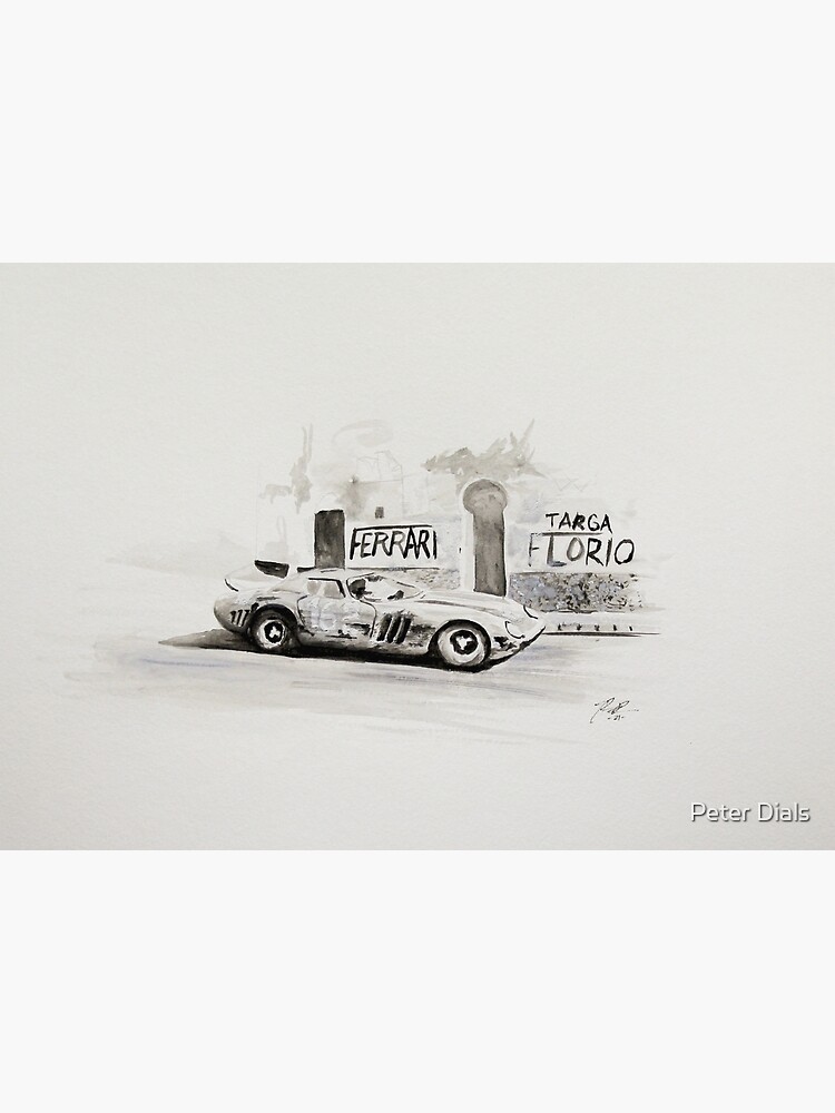 Disover Ferrari Targa Florio watercolor Premium Matte Vertical Poster