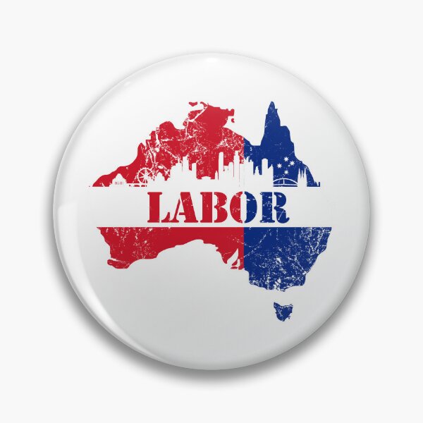Item preview, Labor Party with Melbourne Skyline and Australian Map designed and sold by Manoroma.