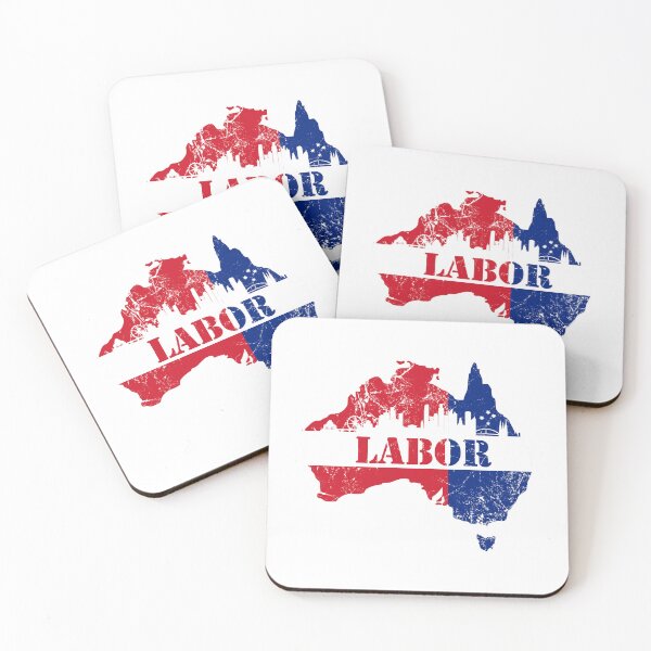 Item preview, Labor Party with Melbourne Skyline and Australian Map designed and sold by Manoroma.