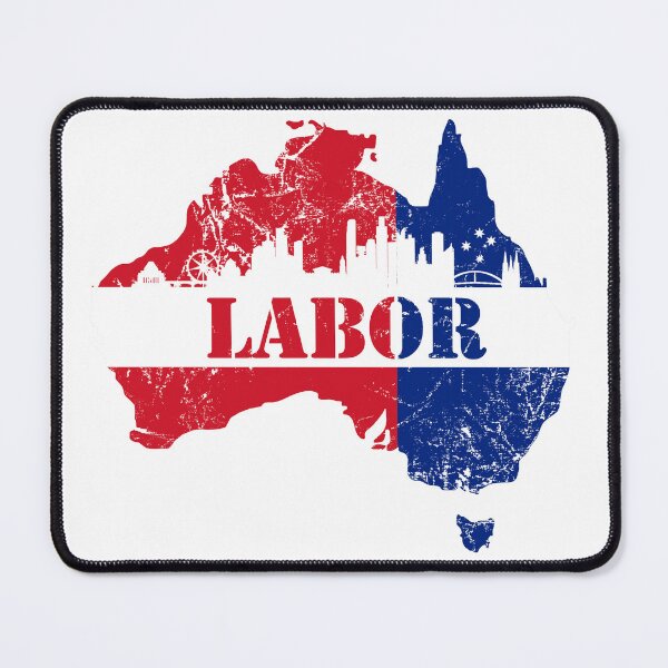 Item preview, Labor Party with Melbourne Skyline and Australian Map designed and sold by Manoroma.