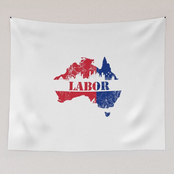 Item preview, Labor Party with Melbourne Skyline and Australian Map designed and sold by Manoroma.