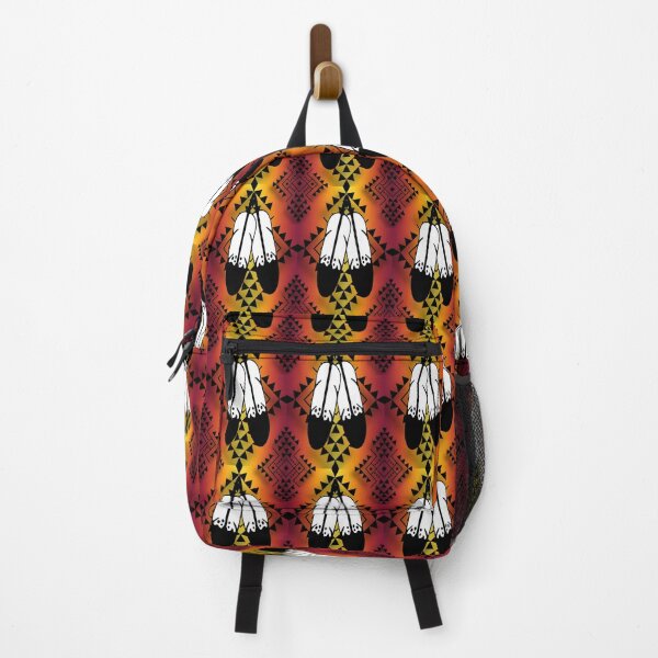 Item preview, Fire Colors / Black Double Feather Native Print designed and sold by JMWCD.