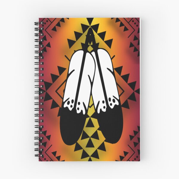 Item preview, Fire Colors / Black Double Feather Native Print designed and sold by JMWCD.