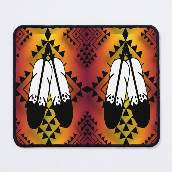 Item preview, Fire Colors / Black Double Feather Native Print designed and sold by JMWCD.
