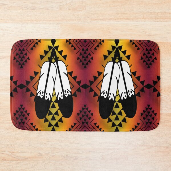 Item preview, Fire Colors / Black Double Feather Native Print designed and sold by JMWCD.