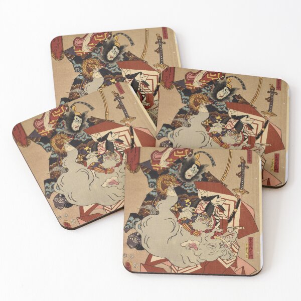 Item preview, Samurai battle Japanese traditional print beautiful poster designed and sold by nattdrws.