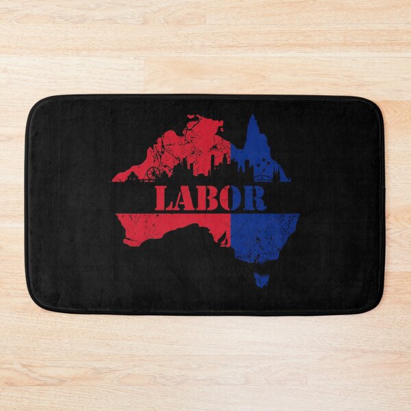 Item preview, Labor Party with Melbourne Skyline and Australian Map in black designed and sold by Manoroma.