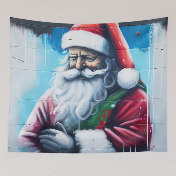 Item preview, Santa graffiti wall art designed and sold by XmasPatterns.