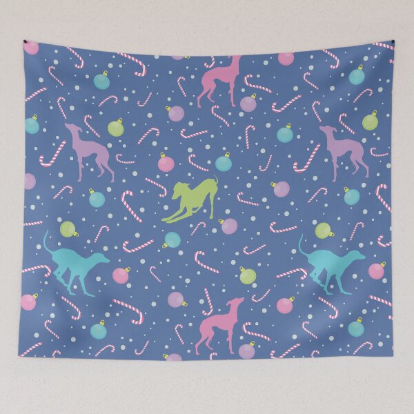 Item preview, Italian Greyhound Silhouettes Cute Christmas Pattern designed and sold by edrawings38.