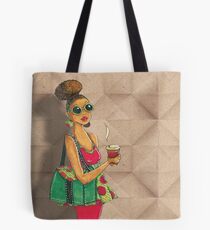 Moderne afrikanische Frau Morgen Kaffee Tote Bag