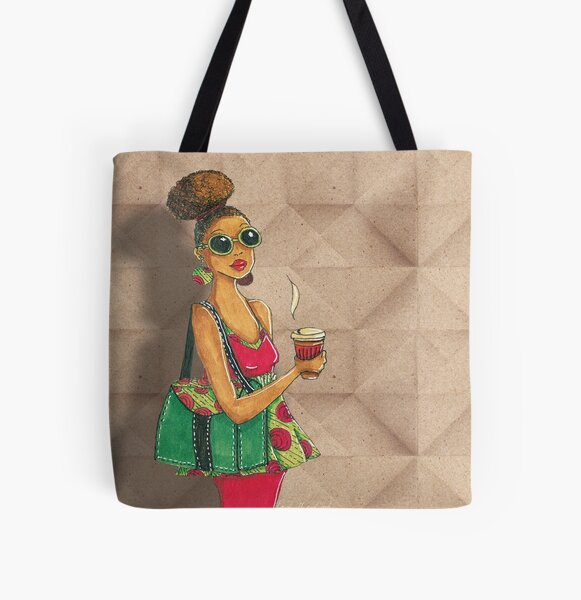 Modern African woman- Morning coffee All Over Print Tote Bag