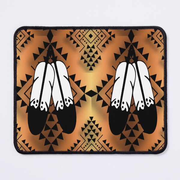 Item preview, Brown / Pale Yellow Gradient / Black Double Feather Native Print designed and sold by JMWCD.