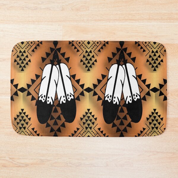 Item preview, Brown / Pale Yellow Gradient / Black Double Feather Native Print designed and sold by JMWCD.