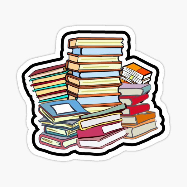 Pile of Books Design Sticker for Sale by Lizzamour