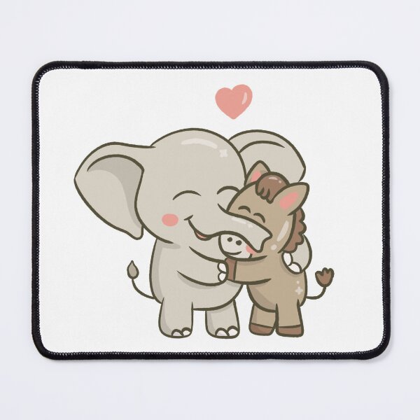 Item preview, Elephant and Donkey Hugging designed and sold by sunburstdesigns.