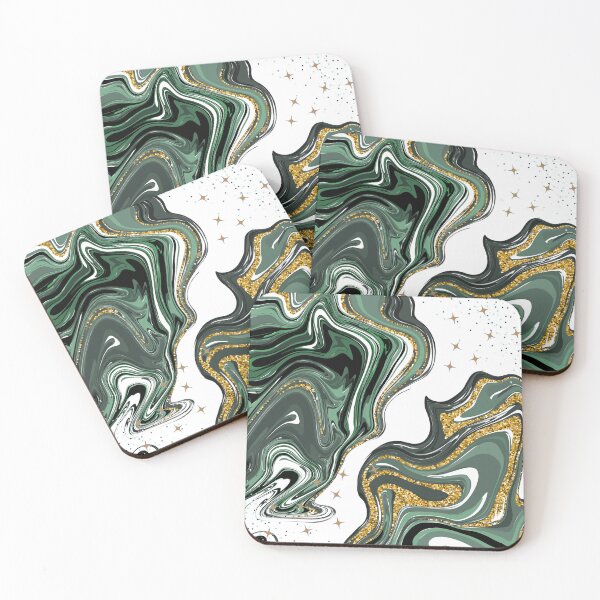 Item preview, Marble Swirls (Blackg, Green, Gold) designed and sold by MindedInc.