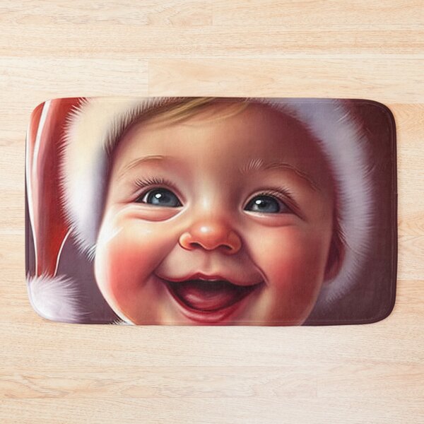 Item preview, Cute smiling santa baby with an adorable smile designed and sold by XmasPatterns.