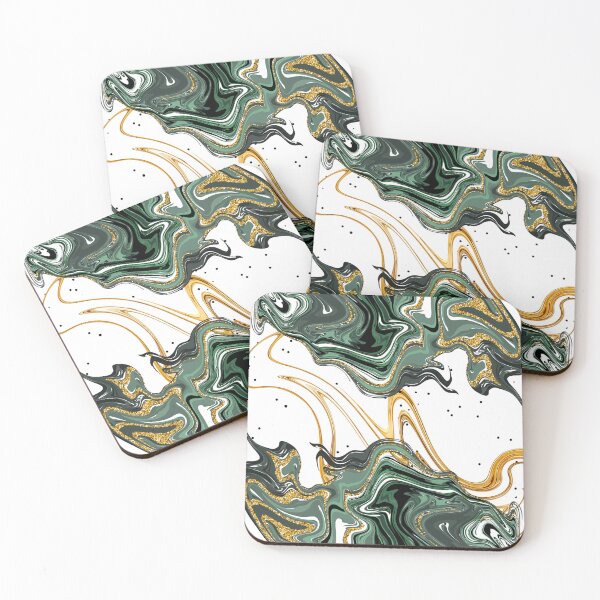 Item preview, Marble Swirls 2 (Black, Green, Gold) designed and sold by MindedInc.